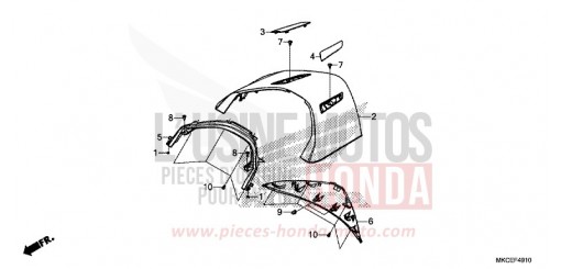 UPPER CENTER REAR COVER GL1800BK de 2019